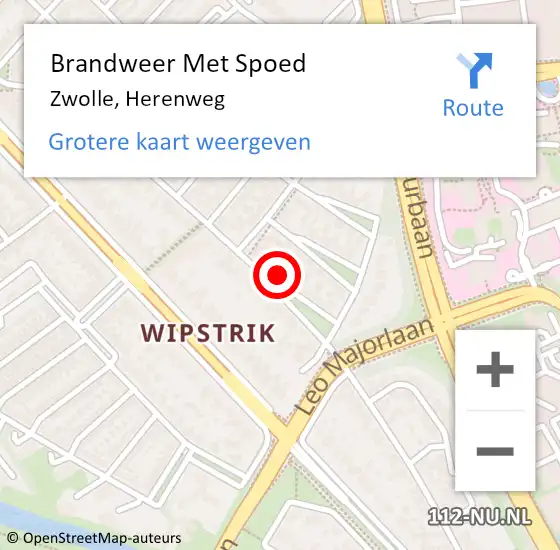 Locatie op kaart van de 112 melding: Brandweer Met Spoed Naar Zwolle, Herenweg op 20 juli 2024 12:26