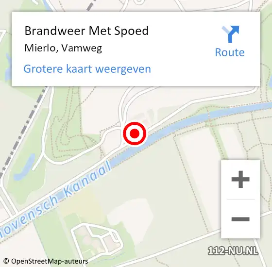 Locatie op kaart van de 112 melding: Brandweer Met Spoed Naar Mierlo, Vamweg op 20 juli 2024 12:29