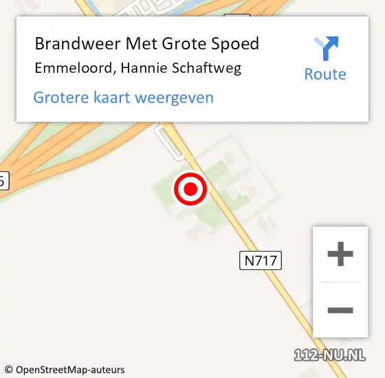 Locatie op kaart van de 112 melding: Brandweer Met Grote Spoed Naar Emmeloord, Hannie Schaftweg op 20 juli 2024 12:55