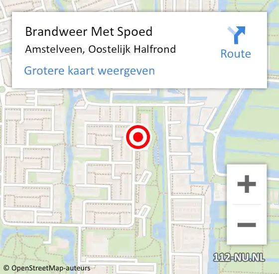 Locatie op kaart van de 112 melding: Brandweer Met Spoed Naar Amstelveen, Oostelijk Halfrond op 20 juli 2024 12:59