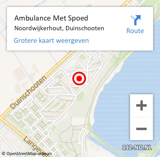 Locatie op kaart van de 112 melding: Ambulance Met Spoed Naar Noordwijkerhout, Duinschooten op 20 juli 2024 13:05