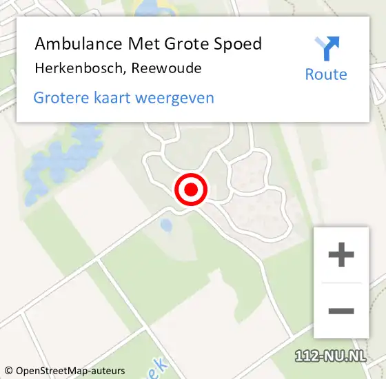 Locatie op kaart van de 112 melding: Ambulance Met Grote Spoed Naar Herkenbosch, Reewoude op 20 juli 2024 13:46