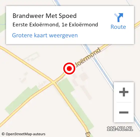 Locatie op kaart van de 112 melding: Brandweer Met Spoed Naar Eerste Exloërmond, 1e Exloërmond op 20 juli 2024 14:29