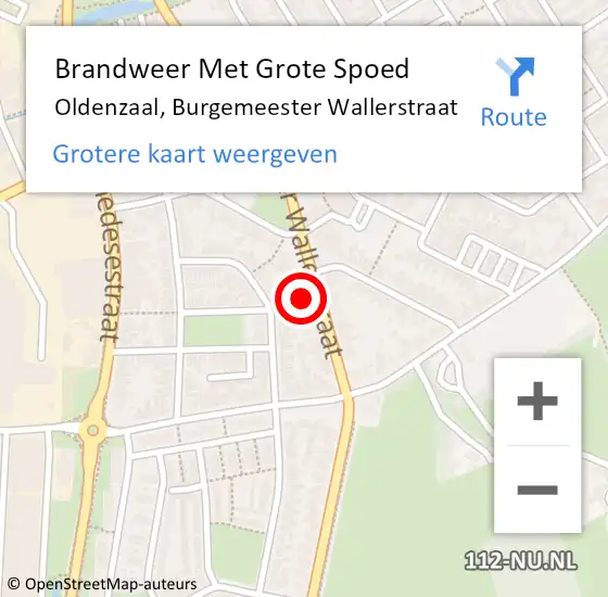 Locatie op kaart van de 112 melding: Brandweer Met Grote Spoed Naar Oldenzaal, Burgemeester Wallerstraat op 20 juli 2024 14:34