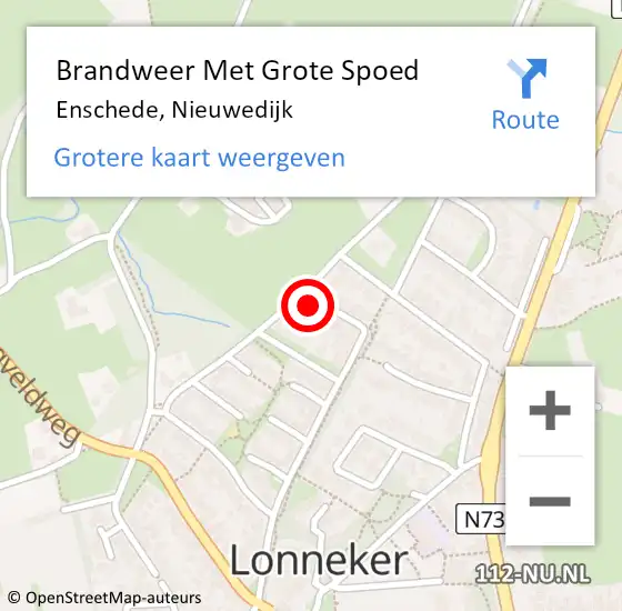 Locatie op kaart van de 112 melding: Brandweer Met Grote Spoed Naar Enschede, Nieuwedijk op 20 juli 2024 14:40