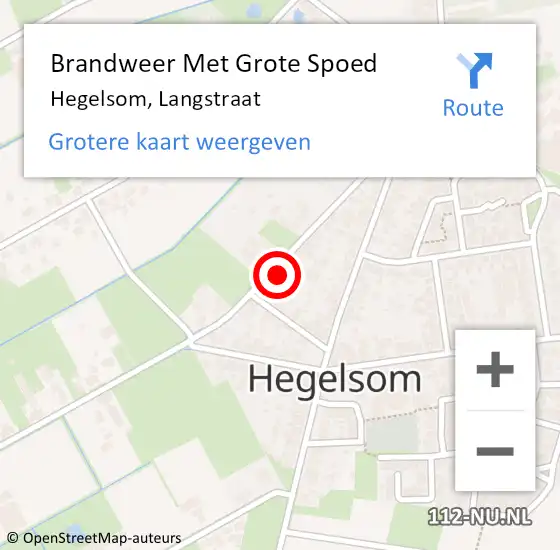 Locatie op kaart van de 112 melding: Brandweer Met Grote Spoed Naar Hegelsom, Langstraat op 20 juli 2024 14:48