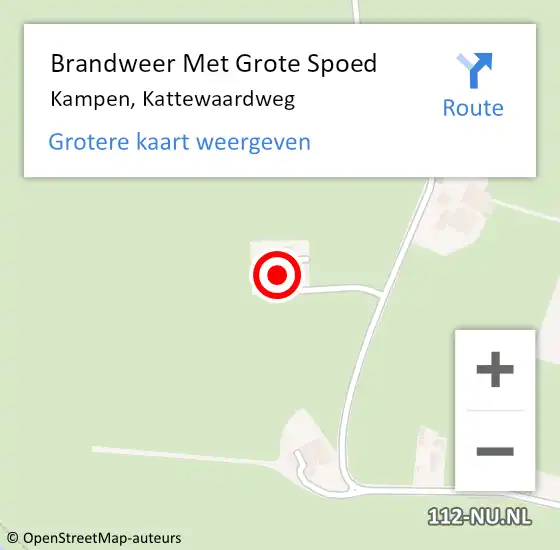 Locatie op kaart van de 112 melding: Brandweer Met Grote Spoed Naar Kampen, Kattewaardweg op 20 juli 2024 14:55