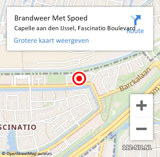 Locatie op kaart van de 112 melding: Brandweer Met Spoed Naar Capelle aan den IJssel, Fascinatio Boulevard op 20 juli 2024 15:07