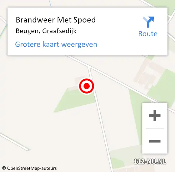 Locatie op kaart van de 112 melding: Brandweer Met Spoed Naar Beugen, Graafsedijk op 20 juli 2024 15:31