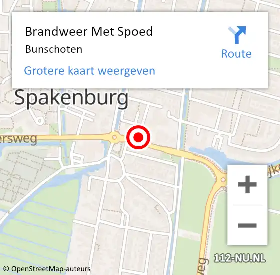 Locatie op kaart van de 112 melding: Brandweer Met Spoed Naar Bunschoten-Spakenburg op 20 juli 2024 15:50