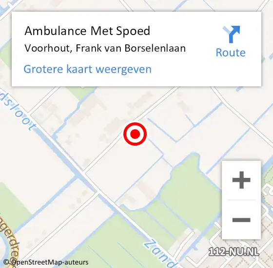 Locatie op kaart van de 112 melding: Ambulance Met Spoed Naar Voorhout, Frank van Borselenlaan op 20 juli 2024 15:58