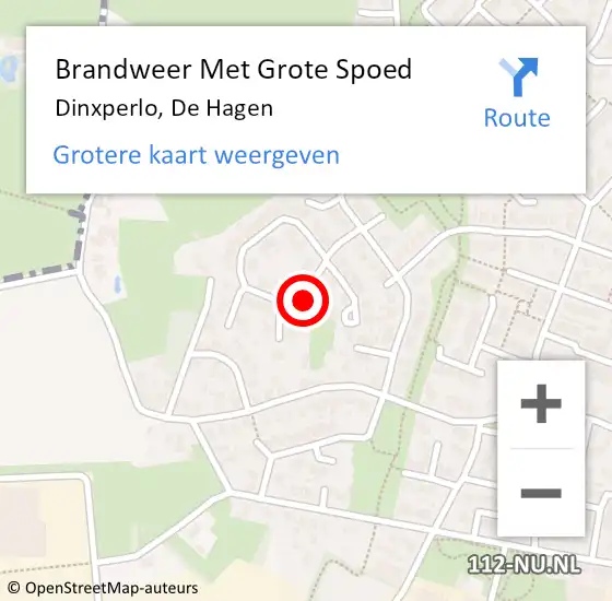 Locatie op kaart van de 112 melding: Brandweer Met Grote Spoed Naar Dinxperlo, De Hagen op 20 juli 2024 16:33