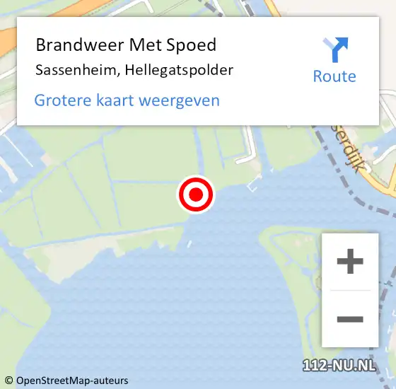 Locatie op kaart van de 112 melding: Brandweer Met Spoed Naar Sassenheim, Hellegatspolder op 20 juli 2024 16:35