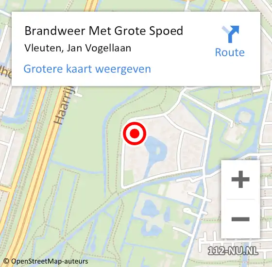 Locatie op kaart van de 112 melding: Brandweer Met Grote Spoed Naar Vleuten, Jan Vogellaan op 20 juli 2024 16:40