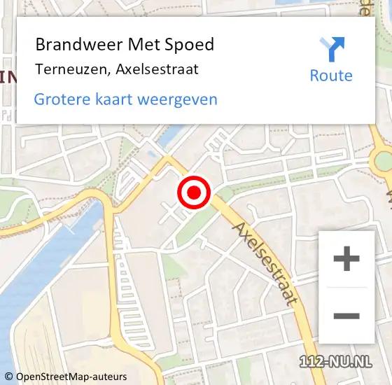 Locatie op kaart van de 112 melding: Brandweer Met Spoed Naar Terneuzen, Axelsestraat op 20 juli 2024 17:01