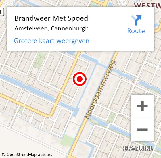 Locatie op kaart van de 112 melding: Brandweer Met Spoed Naar Amstelveen, Cannenburgh op 20 juli 2024 17:03