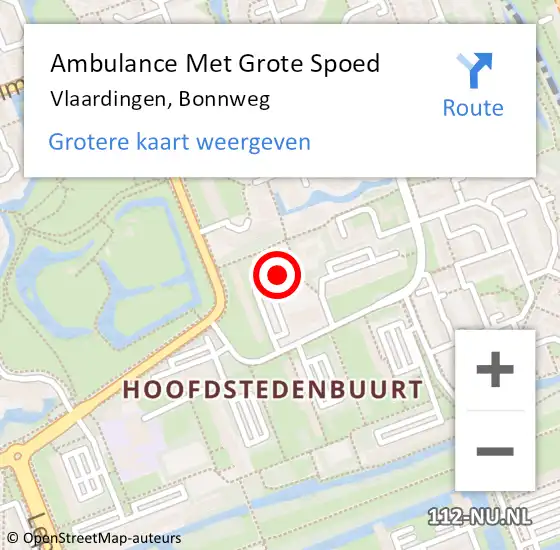 Locatie op kaart van de 112 melding: Ambulance Met Grote Spoed Naar Vlaardingen, Bonnweg op 20 juli 2024 17:41