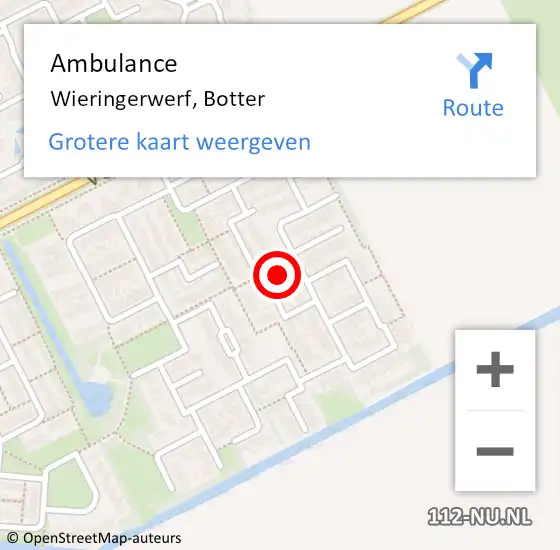 Locatie op kaart van de 112 melding: Ambulance Wieringerwerf, Botter op 20 juli 2024 17:41