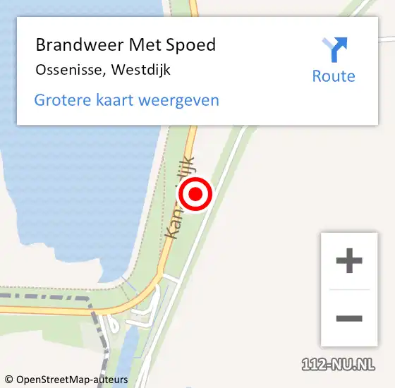 Locatie op kaart van de 112 melding: Brandweer Met Spoed Naar Ossenisse, Westdijk op 20 juli 2024 17:41