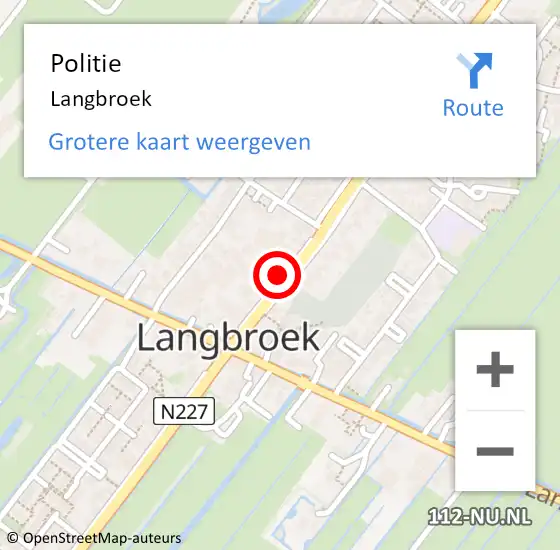 Locatie op kaart van de 112 melding: Politie Langbroek op 20 juli 2024 18:07