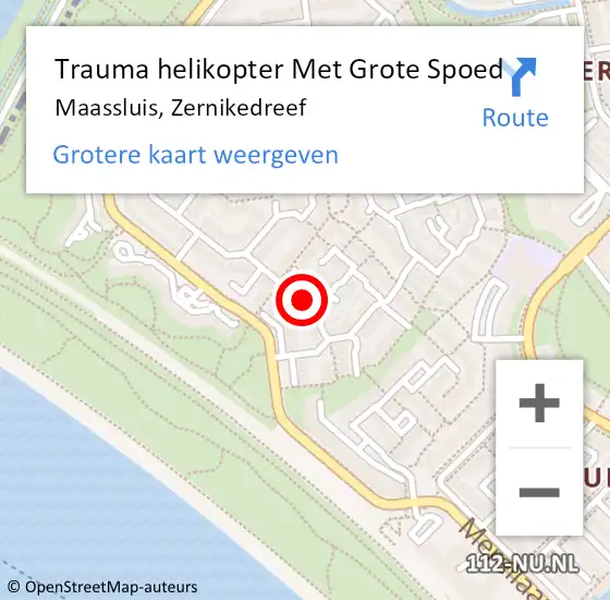 Locatie op kaart van de 112 melding: Trauma helikopter Met Grote Spoed Naar Maassluis, Zernikedreef op 20 juli 2024 18:14