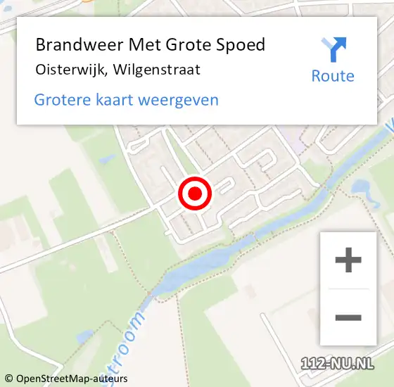 Locatie op kaart van de 112 melding: Brandweer Met Grote Spoed Naar Oisterwijk, Wilgenstraat op 20 juli 2024 18:18