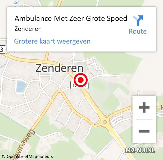 Locatie op kaart van de 112 melding: Ambulance Met Zeer Grote Spoed Naar Zenderen op 20 juli 2024 18:30