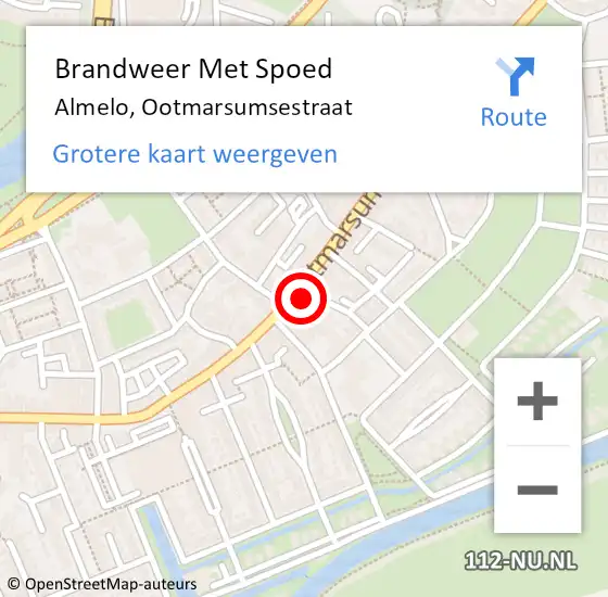 Locatie op kaart van de 112 melding: Brandweer Met Spoed Naar Almelo, Ootmarsumsestraat op 20 juli 2024 18:34