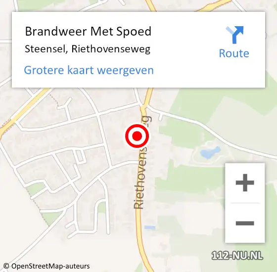 Locatie op kaart van de 112 melding: Brandweer Met Spoed Naar Steensel, Riethovenseweg op 20 juli 2024 18:46