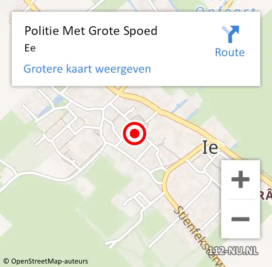 Locatie op kaart van de 112 melding: Politie Met Grote Spoed Naar Ee op 20 juli 2024 18:51