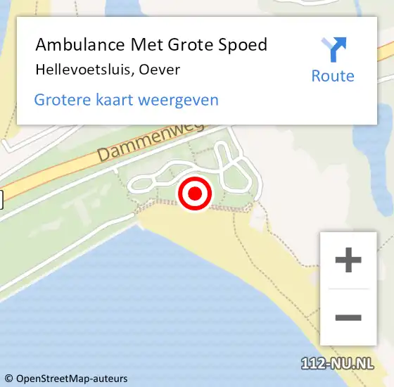 Locatie op kaart van de 112 melding: Ambulance Met Grote Spoed Naar Hellevoetsluis, Oever op 20 juli 2024 19:06