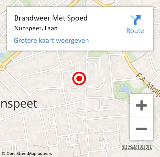 Locatie op kaart van de 112 melding: Brandweer Met Spoed Naar Nunspeet, Laan op 20 juli 2024 19:26