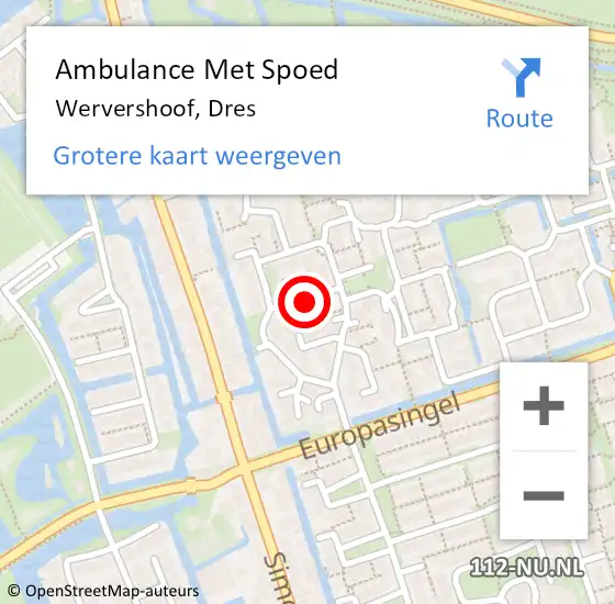 Locatie op kaart van de 112 melding: Ambulance Met Spoed Naar Wervershoof, Dres op 20 juli 2024 19:52