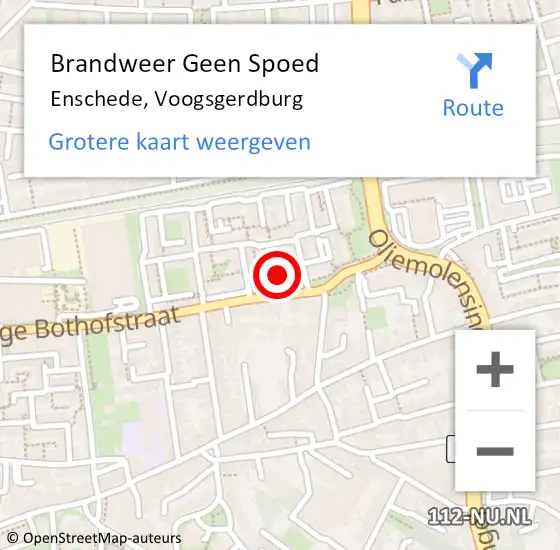 Locatie op kaart van de 112 melding: Brandweer Geen Spoed Naar Enschede, Voogsgerdburg op 20 juli 2024 19:53