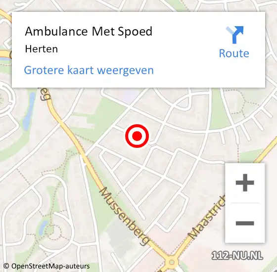 Locatie op kaart van de 112 melding: Ambulance Met Spoed Naar Herten op 20 juli 2024 19:59