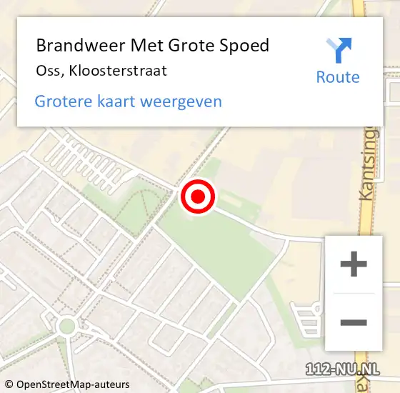 Locatie op kaart van de 112 melding: Brandweer Met Grote Spoed Naar Oss, Kloosterstraat op 20 juli 2024 20:11