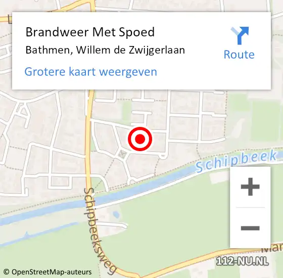 Locatie op kaart van de 112 melding: Brandweer Met Spoed Naar Bathmen, Willem de Zwijgerlaan op 20 juli 2024 20:12