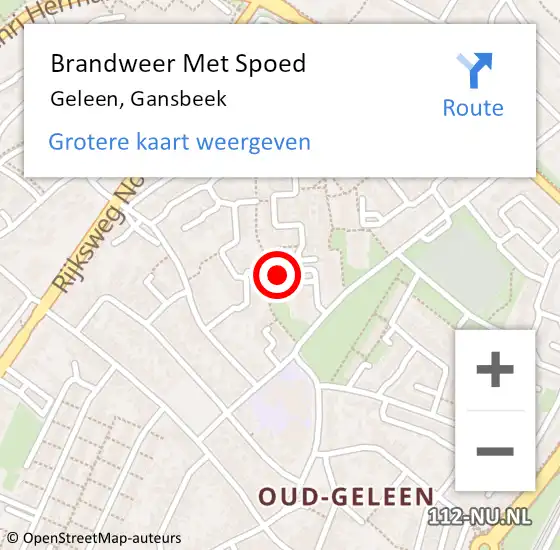 Locatie op kaart van de 112 melding: Brandweer Met Spoed Naar Geleen, Gansbeek op 20 juli 2024 20:15