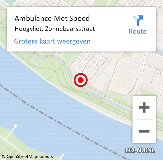 Locatie op kaart van de 112 melding: Ambulance Met Spoed Naar Hoogvliet, Zonnebaarsstraat op 20 juli 2024 20:43