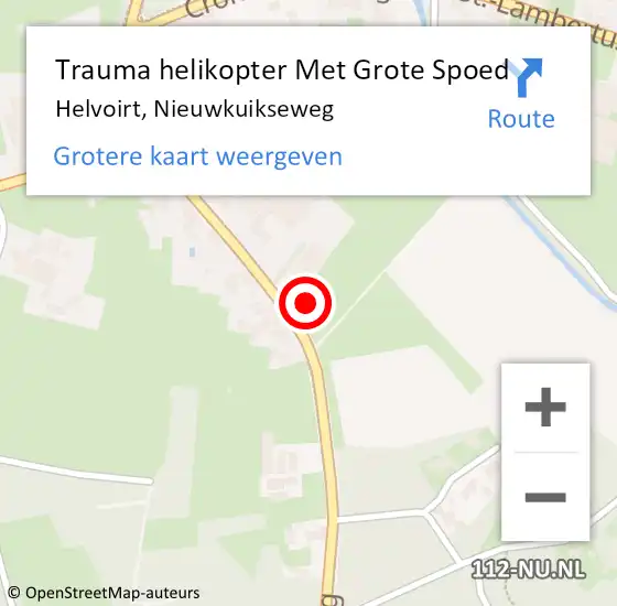 Locatie op kaart van de 112 melding: Trauma helikopter Met Grote Spoed Naar Helvoirt, Nieuwkuikseweg op 20 juli 2024 20:58