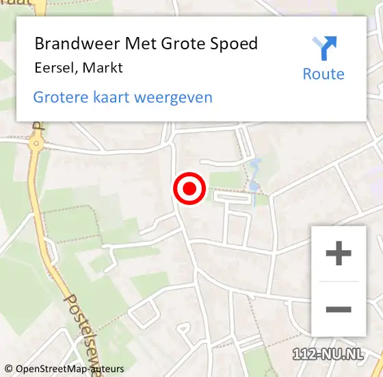 Locatie op kaart van de 112 melding: Brandweer Met Grote Spoed Naar Eersel, Markt op 20 juli 2024 21:08