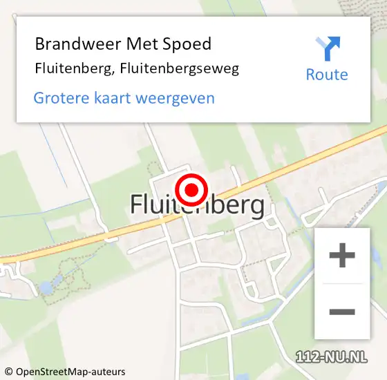 Locatie op kaart van de 112 melding: Brandweer Met Spoed Naar Fluitenberg, Fluitenbergseweg op 20 juli 2024 21:33