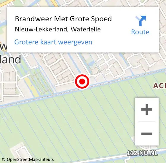 Locatie op kaart van de 112 melding: Brandweer Met Grote Spoed Naar Nieuw-Lekkerland, Waterlelie op 20 juli 2024 22:55