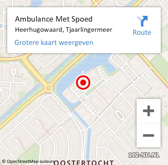 Locatie op kaart van de 112 melding: Ambulance Met Spoed Naar Heerhugowaard, Tjaarlingermeer op 20 juli 2024 23:24