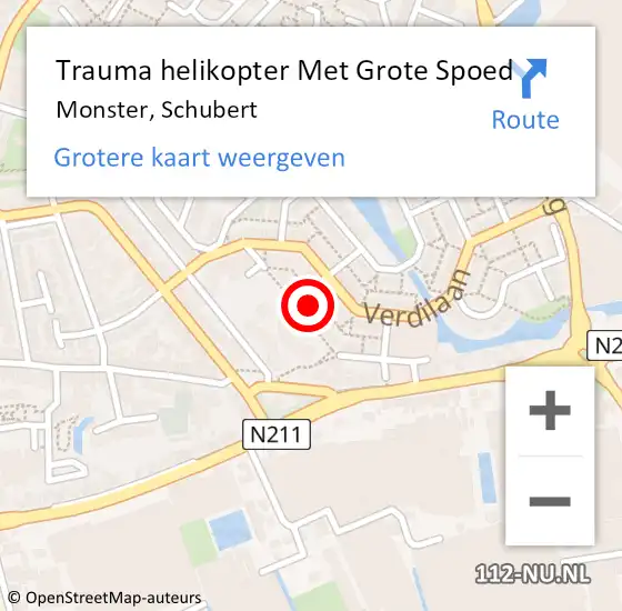 Locatie op kaart van de 112 melding: Trauma helikopter Met Grote Spoed Naar Monster, Schubert op 20 juli 2024 23:43