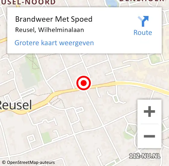 Locatie op kaart van de 112 melding: Brandweer Met Spoed Naar Reusel, Wilhelminalaan op 21 juli 2024 01:48