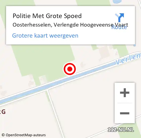 Locatie op kaart van de 112 melding: Politie Met Grote Spoed Naar Oosterhesselen, Verlengde Hoogeveense Vaart op 21 juli 2024 02:24