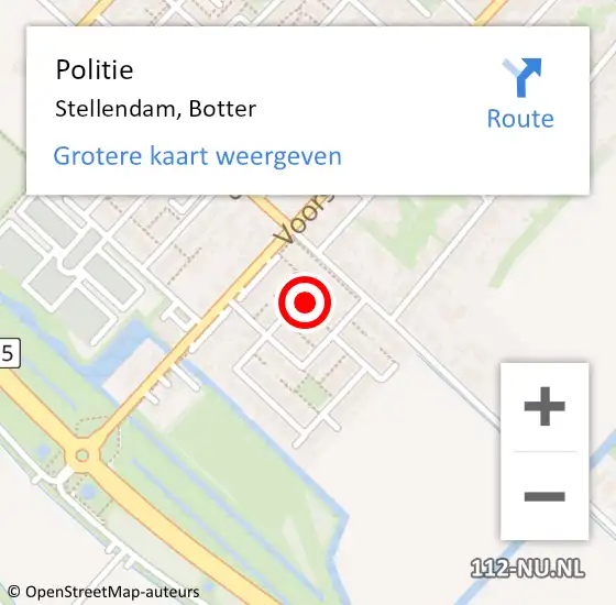 Locatie op kaart van de 112 melding: Politie Stellendam, Botter op 21 juli 2024 02:38