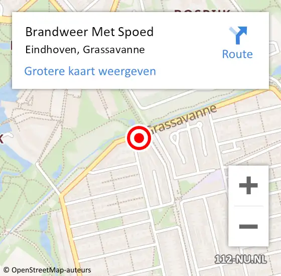 Locatie op kaart van de 112 melding: Brandweer Met Spoed Naar Eindhoven, Grassavanne op 21 juli 2024 05:56