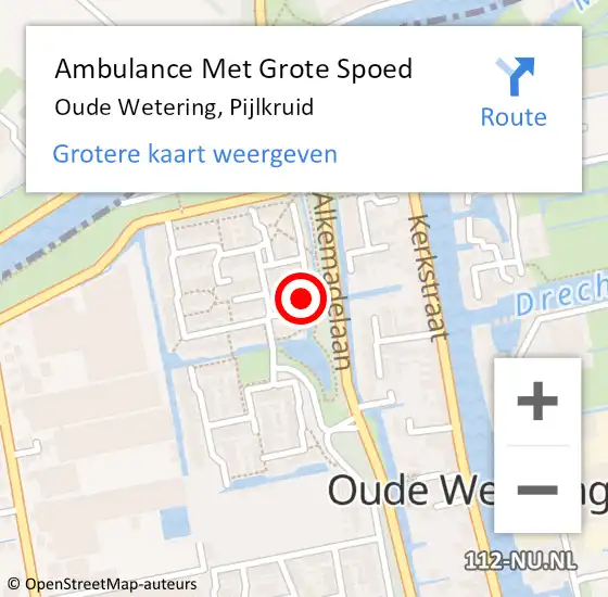 Locatie op kaart van de 112 melding: Ambulance Met Grote Spoed Naar Oude Wetering, Pijlkruid op 21 juli 2024 06:57